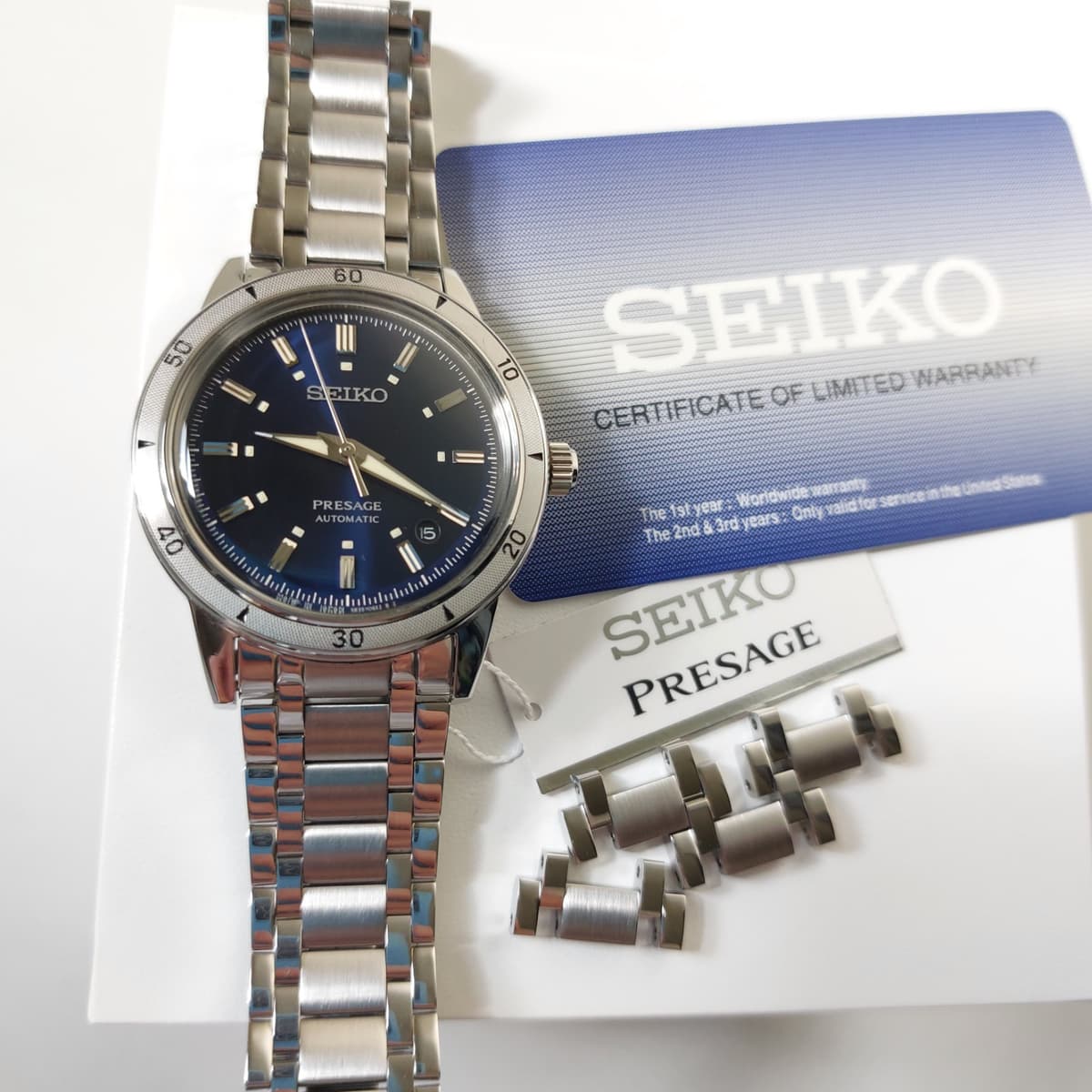 Seiko Presage SRPL07 Automatic Blue Sunburst Dial Stainless Steel Men's Watch