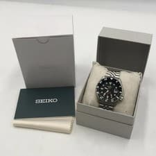 Used Men's SEIKO 5SPORT SBSC001 5 Sports GMT Automatic Watch Silver