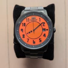 Orient WV0851ER Stylish And Smart Disk Typo Orange Premium Wristwatch