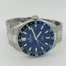 Alpina Alpiner Batman GMT Mens Sapphire Blue Steel Swiss 42mm Watch AL-247NB4E6B