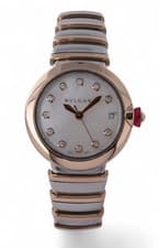 Bulgari BVLGARI Lvcea Solid 18ct Rose Gold & Steel MOP Diamond Dial 33mm LUP33SG