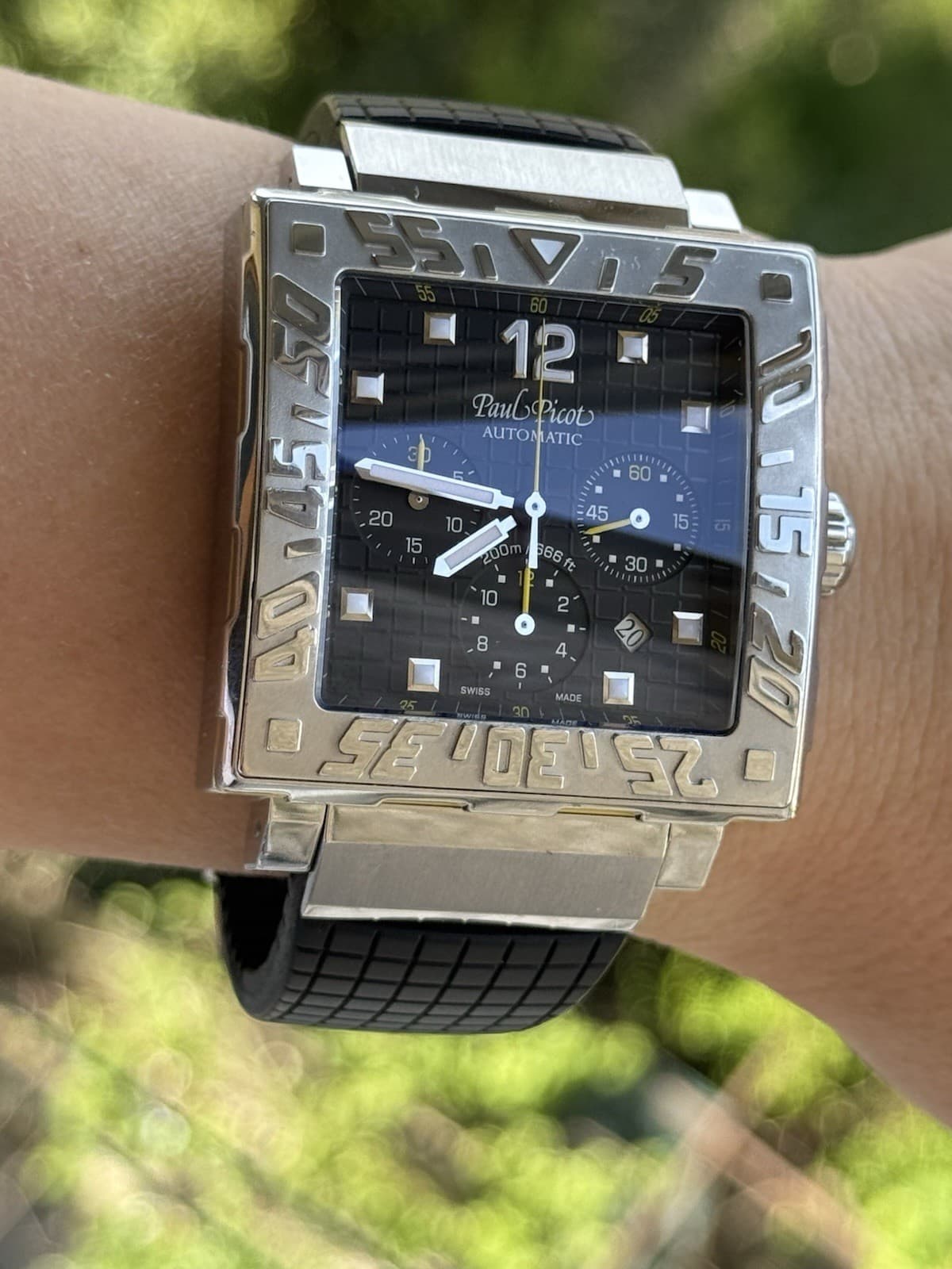 Paul Picot C-Type Carrere Watch Chronograph Automatic Square Mens Swiss 0830 SG