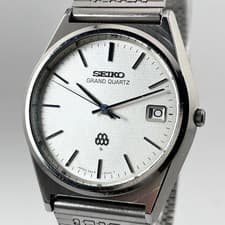 SEIKO Grand Quartz 9942-8000 Twin Quartz Silver Dial Men's Watch SS 35.6mm