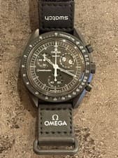 Omega x Swatch Moonswatch Snoopy Quartz Watch Black Dial