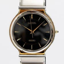 [Excellent] Seiko Laurel 9531-6050 18KT SS Black Dial Men's Watch From Japan