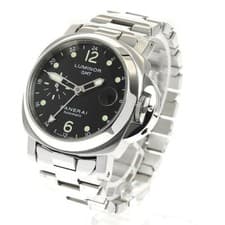 PANERAI LUMINOR PAM00160 40mm SS Black Dial Automatic GMT Date Small #C213
