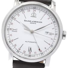 Baume & Mercier Classima 65494 GMT date white Dial Automatic Men's Watch_953500