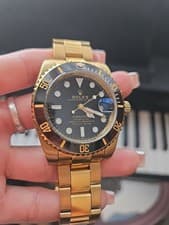 Rolex Submariner 16618 Gold Oyster Bracelet with Black Bezel