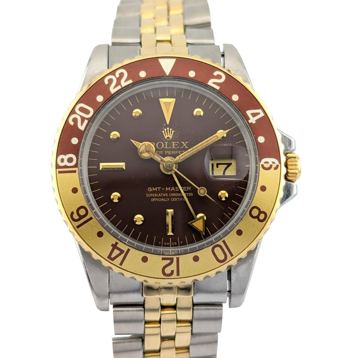 Rolex 1675 GMT-Master Two Tone Rootbeer Nipple Dial 40mm 1968