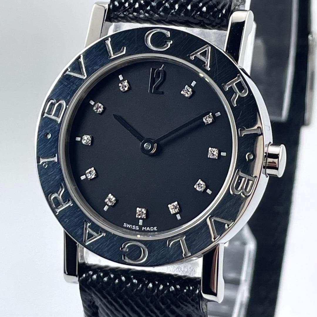 BVLGARI Bulgari Bulgari BB26SL 11P Diamond Black Dial Stainless Steel