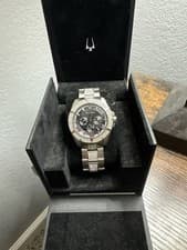 Bulova Octava Crystal Silver Tone Men's Watch 96C125