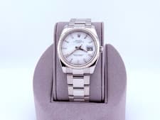 Rolex Date 115234 34mm White Dial 18K White Gold Stainless Steel