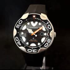 CITIZEN Watch Promaster Marine Black Silver 46mm Men's Auth Rare Unused w/Boxed