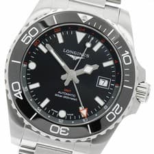 LONGINES WATCH L3.790.4.56.6 HYDROCONQUEST GMT DATE AUTOMATIC DATE BLACK MEN'S