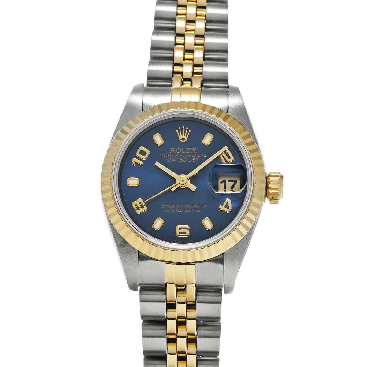 ROLEX Datejust 69173 Blue Case Size 26 x 26 mm Ladies Used Watch #422721