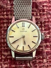 Omega Mechanical Watch Ivory Dial Silver Mesh Band from Japan