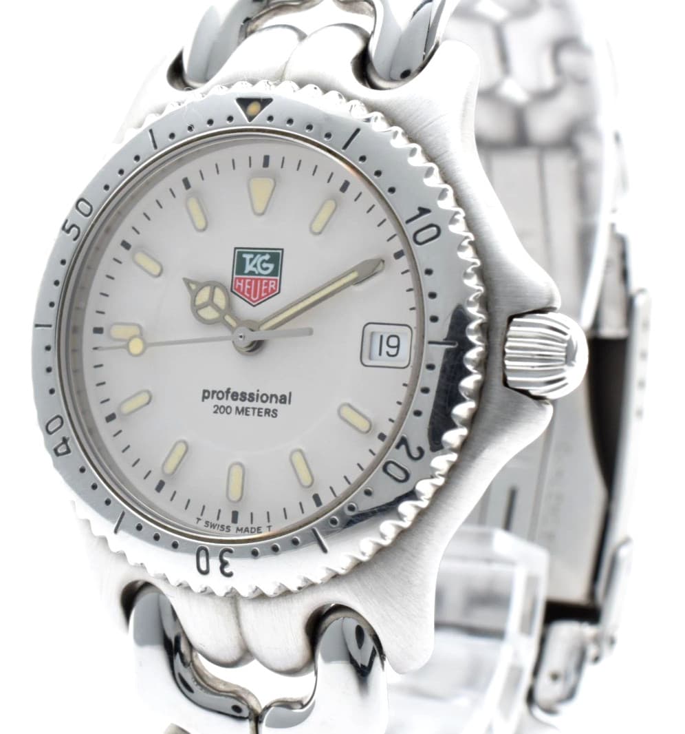 TAG Heuer SEL WG1212-K0 Vintage White Dial Silver Quartz 32mm Watch FROM Japan