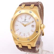 Audemars Piguet Royal Oak Yellow Gold Silver Ladies Watch 67600BA.OO.D090CR.01