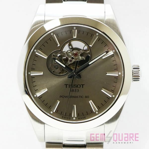 TISSOT T-Classic Gentleman PowerMatic 80 Skeleton SS Watch 40mm Used
