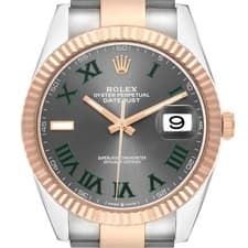 Rolex Datejust 41 Steel Rose Gold Wimbledon Dial Mens Watch 126331 Card