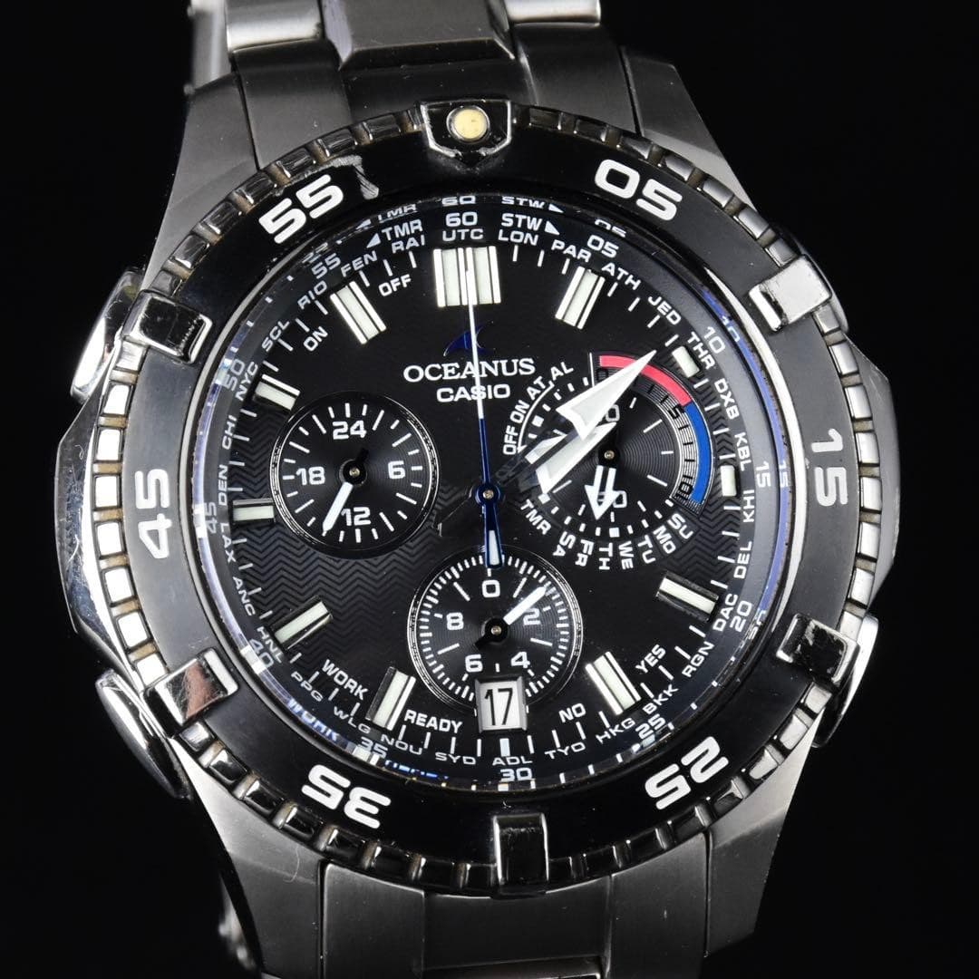 Casio Oceanus OCW P500 World Time Chronograph Quartz Solar wrist 17cm