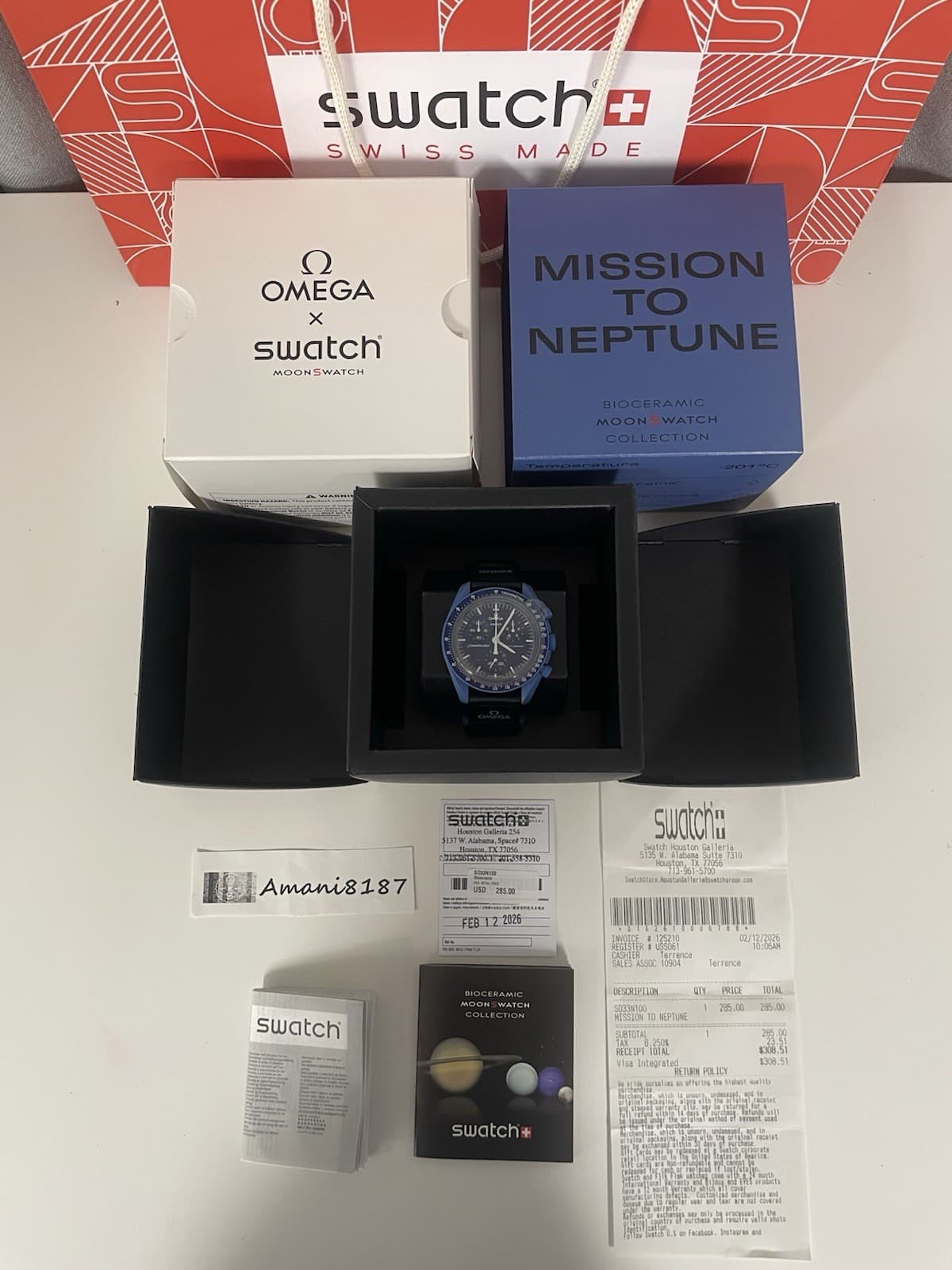 Omega X Swatch Moonswatch Mission To Neptune Watch -Authentic- With Receipt