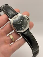 Panerai Luminor Base Black Dial on Strap Pam00112
