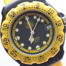 [Exc+5] TAG HEUER Formula 1 380.513 Black Yellow Dial Quartz Men's Watch JAPAN