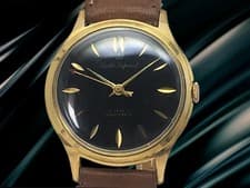 Smiths Imperial Vintage Watch Cal.0104 19J Manual Wind 34mm GP Black Dial Men's