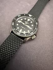 Seiko 5 Sports Black Dial Silicone Strap Automatic Men's Watch SRPD65K2