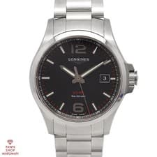 Longines Conquest V.H.P. Quartz Watch SS Black Men