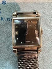 Vintage Rare 1940s Bulova Solid 14K White Gold Flexible Lug Diamond Dial Watch