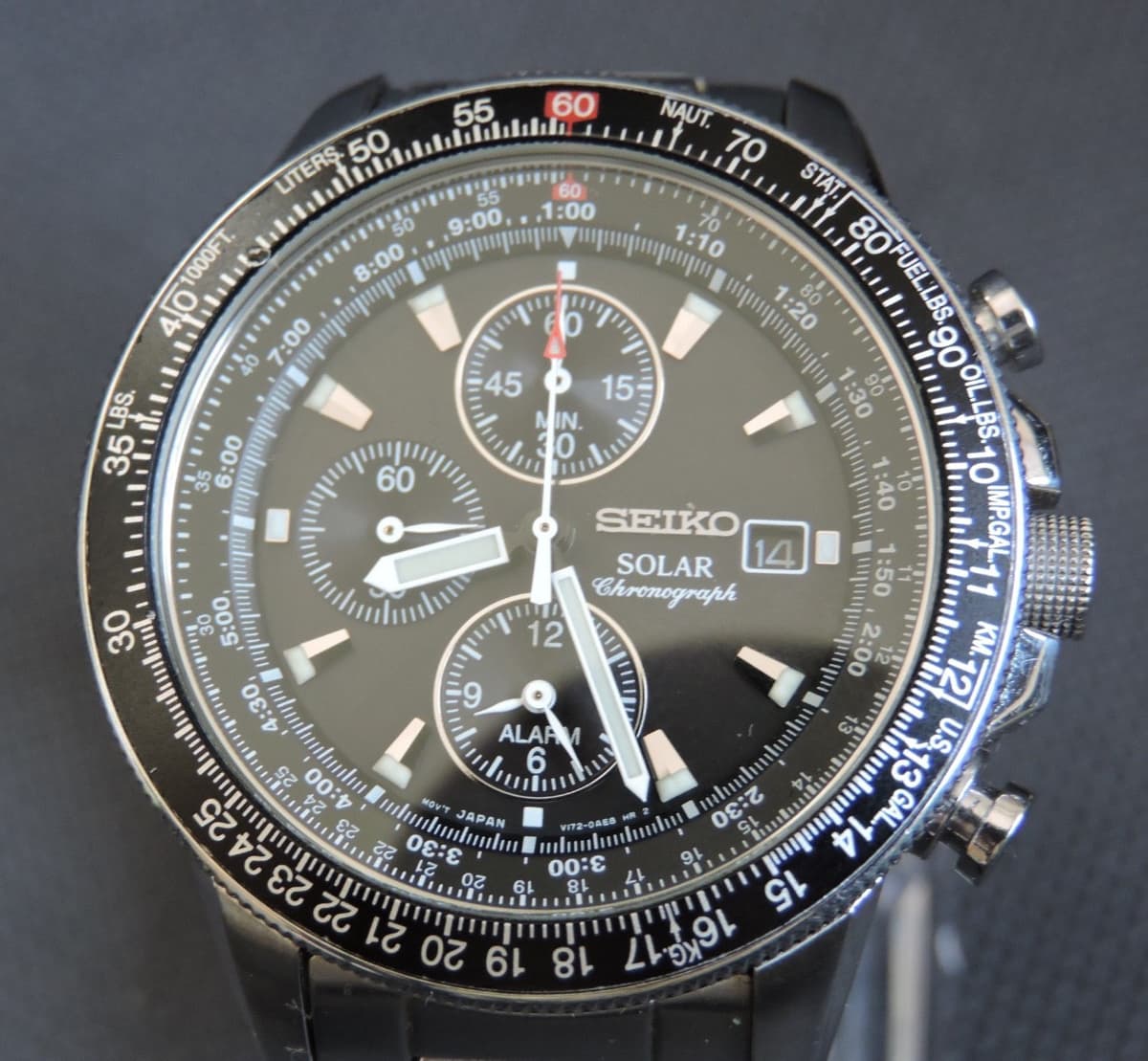 SEIKO PROSPEX Sky Professional SBDL029 Solar Men's Watch working