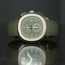 Patek Philippe Aquanaut Flyback Chronograph White Gold Green Dial Ref 5968G 2023