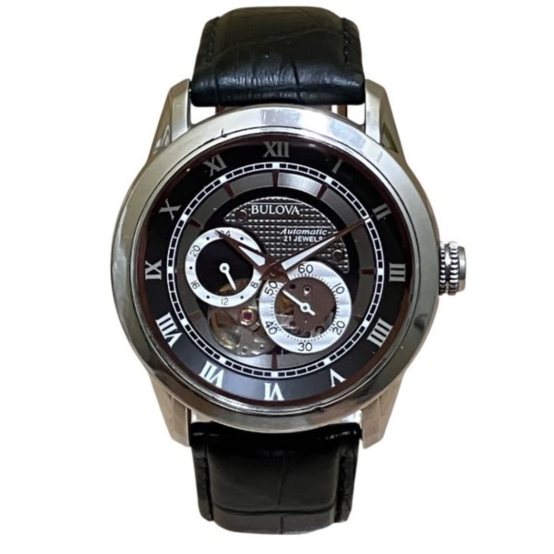 Bulova Classic 96A135 Automatic Men's Watch Black Dial Used From Japan