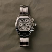 Cartier Roadster Men's Automatic Chronograph Stainless Steel Silver Dial