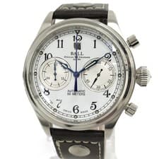 Used BALL automatic watch Train Master Cannonball Brown White Dial CM1052D