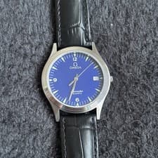 Vintage Omega Seamaster 1425 Blue Dial Men’s Luxury Quartz Watch.