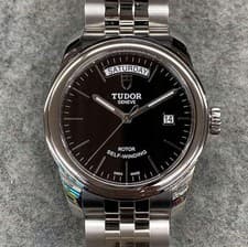 Tudor 56000 Glamour Date Day Black Dial 39mm Vintage Watch with Box