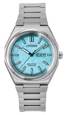 Citizen Super Titanium Turquoise Dial Eco-Drive Dress AW0130-85M Men's Watch