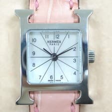 HERMES H Watch SS Leather Strap Quartz HH1.110 from JAPAN