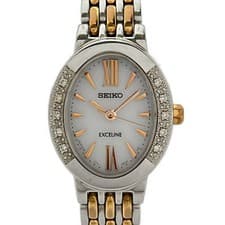 SEIKO EXCELINE V117-0AV0 2***** Silver Rose Gold Women's Wrist Watch
