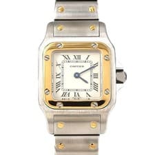 Authentic Cartier Santos Galbe SM Two-tone W20012C4 SSxYG Quartz #230-000-42...