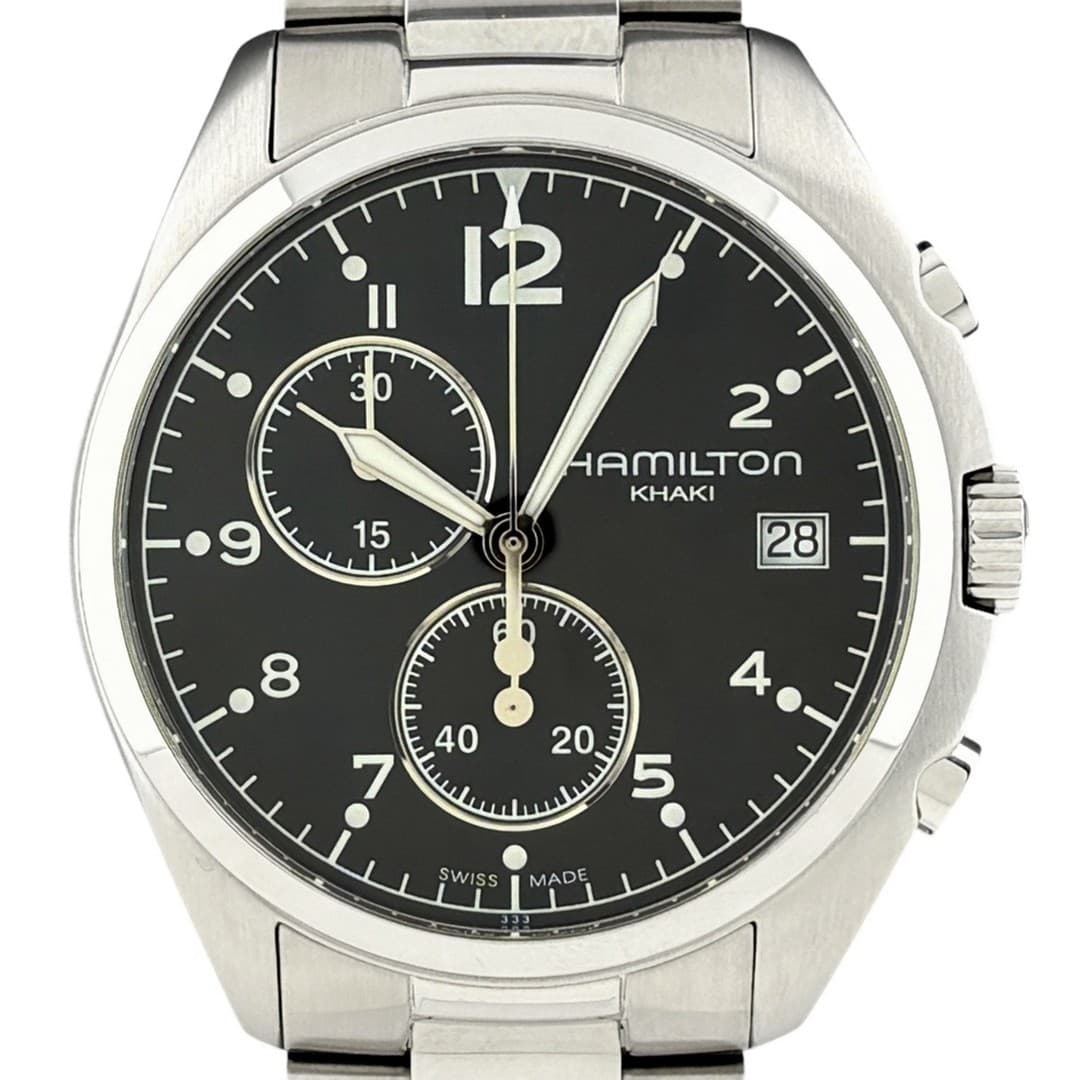 Hamilton Khaki Pilot H765120 SS Black Men's Used From Japan