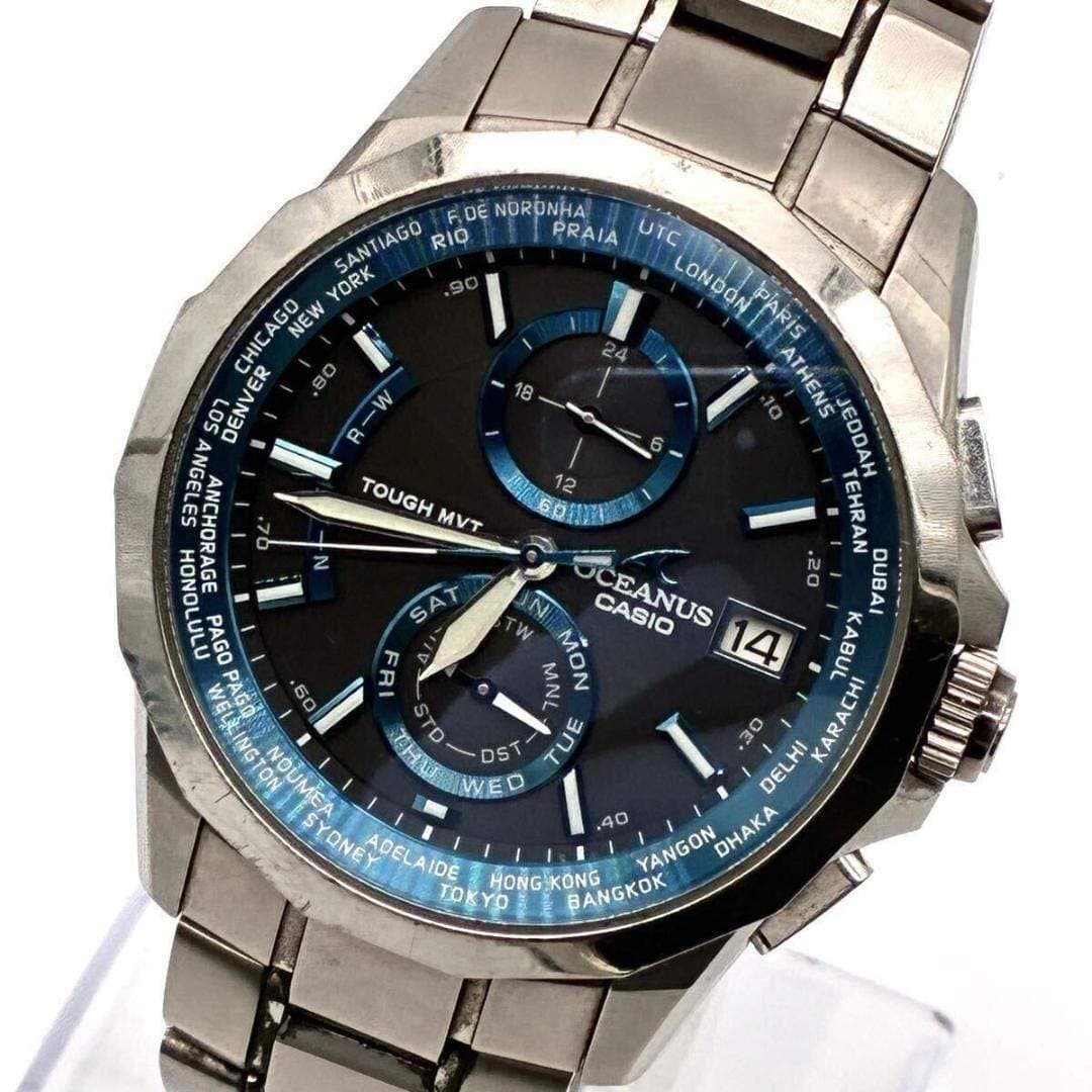 Works Casio Men's Watch OCEANUS Chronograph Tough Solar OCW-S2000 Used TETT-0