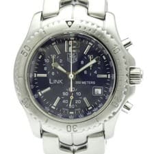 TAG HEUER Link Chronograph Steel Quartz Mens Watch CT1110 Polished BF592294