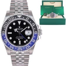 2021 MINT Rolex GMT Master II Batman Blue Jubilee Ceramic 126710BLNR Watch Box