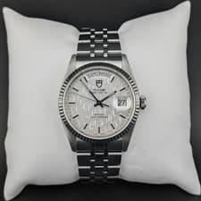 TUDOR 76214 Prince Date Day. "Silver Linen Dial" 18K White Gold, Very Clean