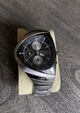 Vintage Seiko Chronograph Assymetrical 100M Quartz Watch Stainless Steel