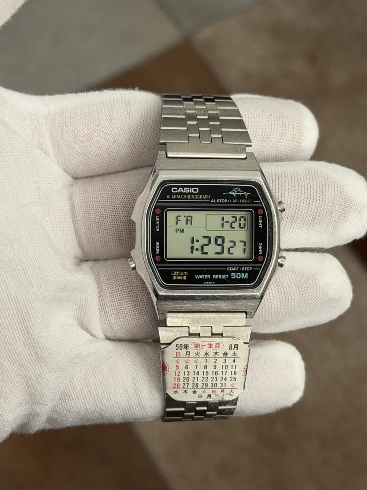 Rare Vintage Casio Marlin W-36 Alarm Chronograph Digital Sports Watch JDM 1980s